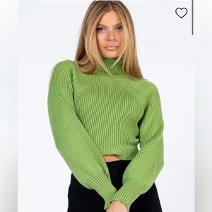 Princess Polly BERNADETTE SWEATER GREEN XS/S